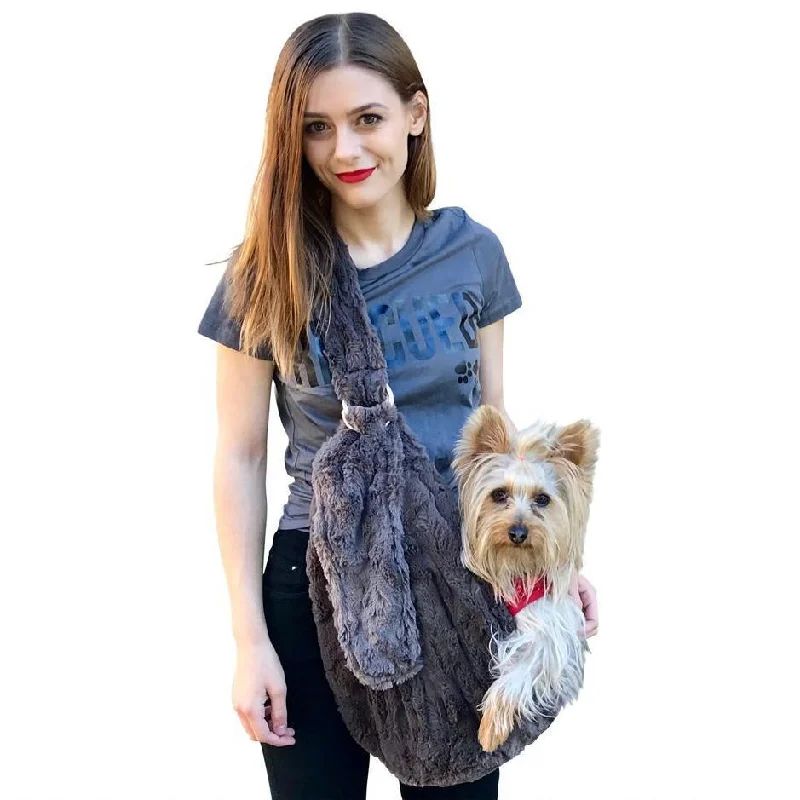 Fur Baby Adjustable Sling Dog Carrier Charcoal Bella