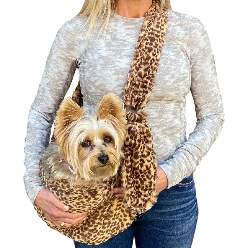 Fur Baby Adjustable Sling Dog Carrier Cheetah