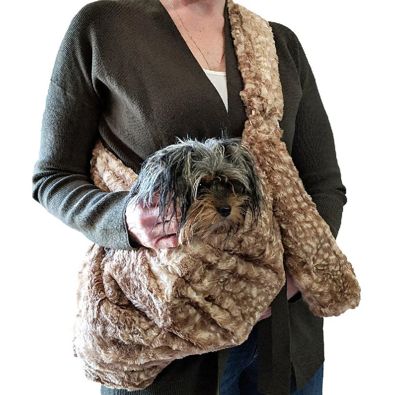 Fur Baby Adjustable Sling Dog Carrier Fawn Cappuccino