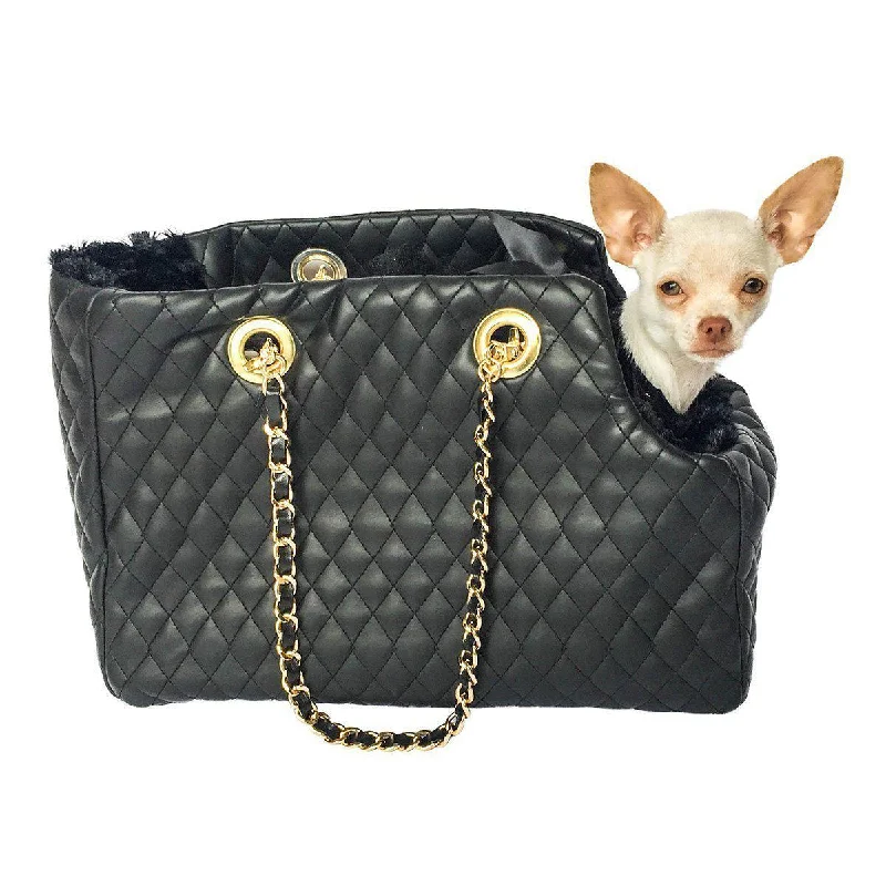 Kate Quilted Dog Carrier Black