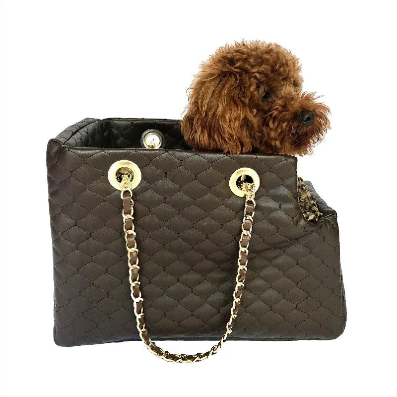 Kate Quilted Dog Carrier Chocolate