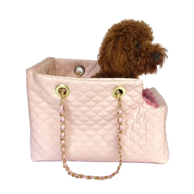 Kate Quilted Dog Carrier Pearl Pink