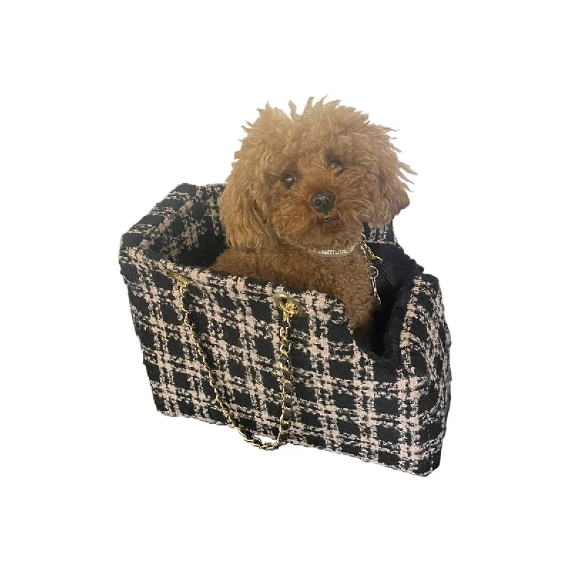 Kate Quilted Dog Carrier Pink/Black Plaid