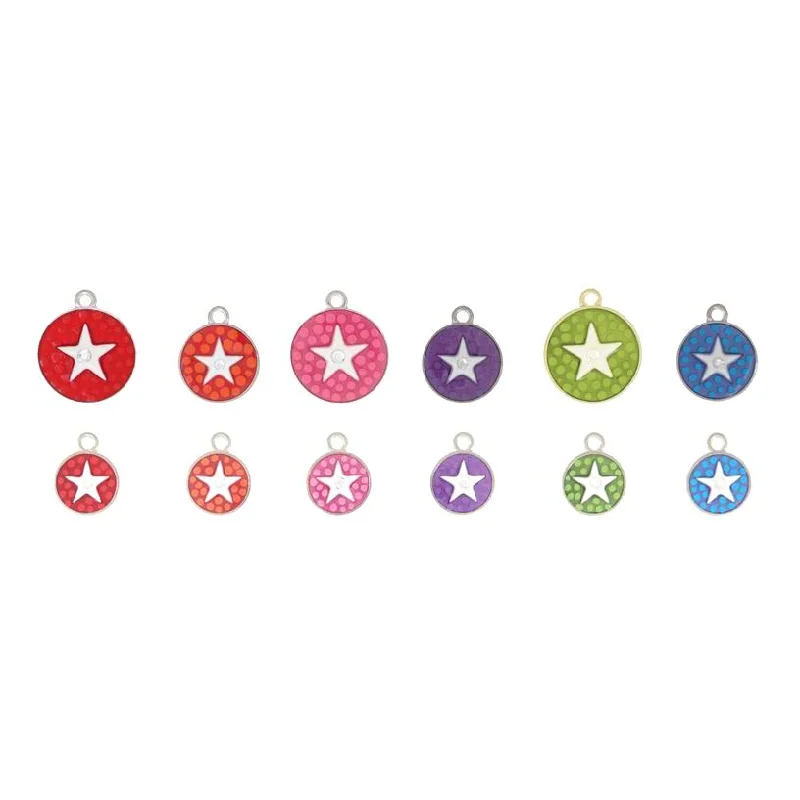 Polka Dot Enamel Star Dog ID Tag