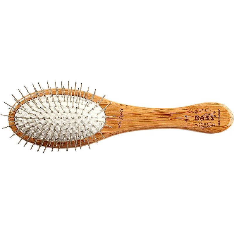 Bass Brushes Style & Detangle Alloy Pin Oval Brush For Dogs