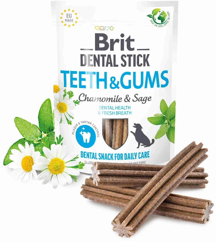 BRIT Dental Recompensă pentru câini, Teeth&Gums, Muşeţel/Salvie 7 bucăţi, 251g