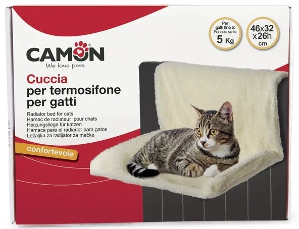 CAMON Ležaj za mačke Cosy Cat za radijator, pliš, 46x32x26 cm