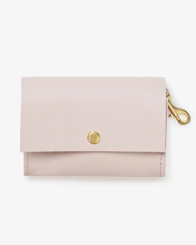 Classic Poop Bag Holder in Blush Pink Leather (Made in Italy)