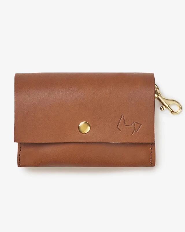 Classic Poop Bag Holder in Cognac Leather (Made in Italy)