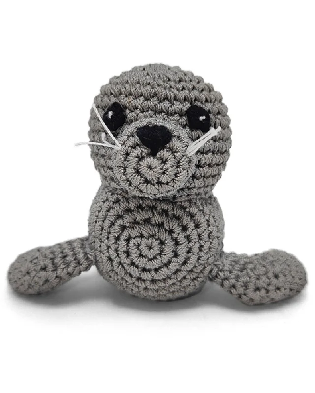 Sweet Seal Squeaky Knit Dog Toy