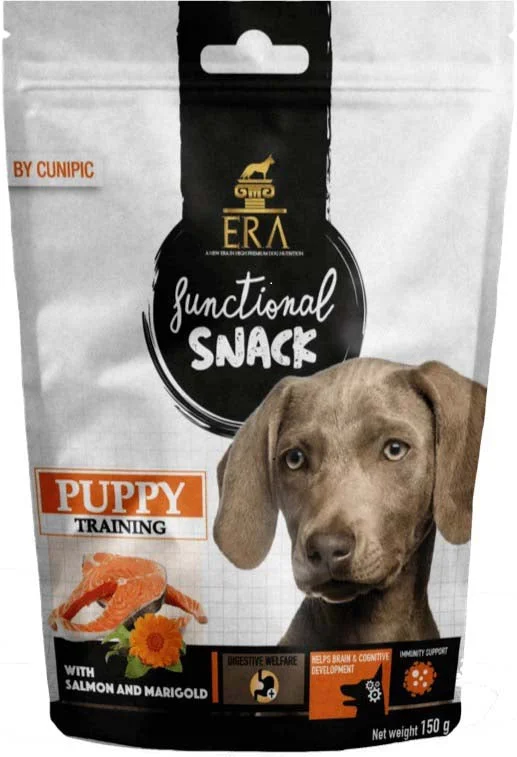 ERA PUPPY Training, poslastica  s lososom i nevenom, 150g