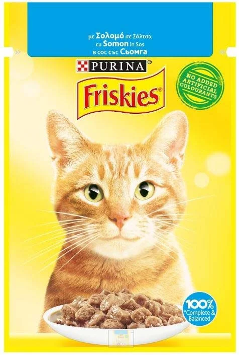 FRISKIES Plic hrană umedă pentru pisici, cu Somon în Sos 85g