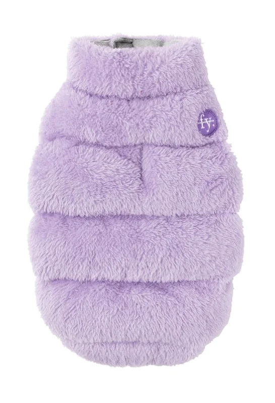 The Vaucluse Fuzzy Puffer Vest in Lilac