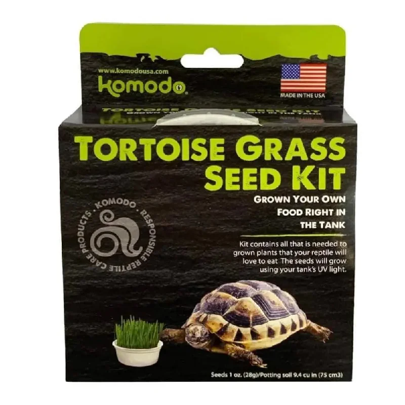 Komodo Grow Your Own Grass Seed Kit for Tortoise Seeds: 1 oz, Potting Soil: 9.4 Cu. In