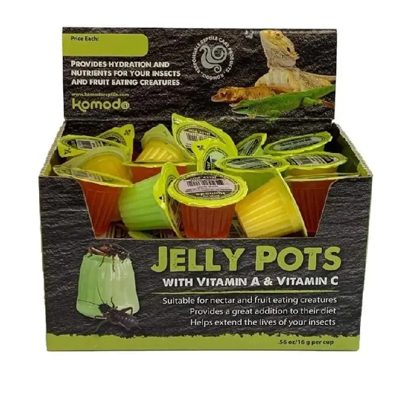 Komodo Jelly Pots Insect Food Fruit Flavor Display 0.56 oz, 40 ct