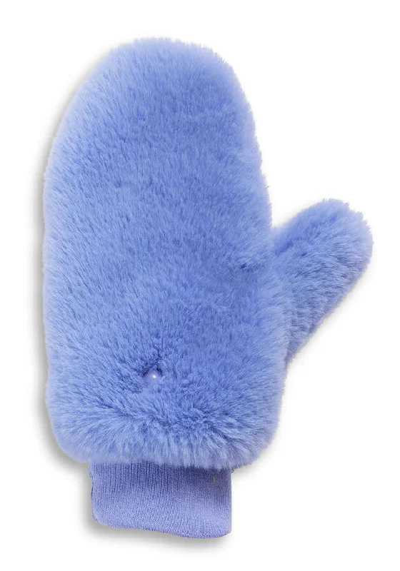 Le Mink Faux-Fur Dog Walking Mittens in Periwinkle