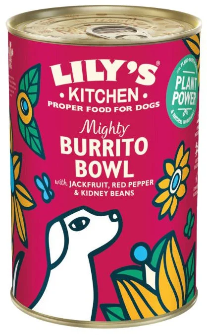 LILY'S KITCHEN Mighty Burrito Conservă pentru câini, fără carne 400 g