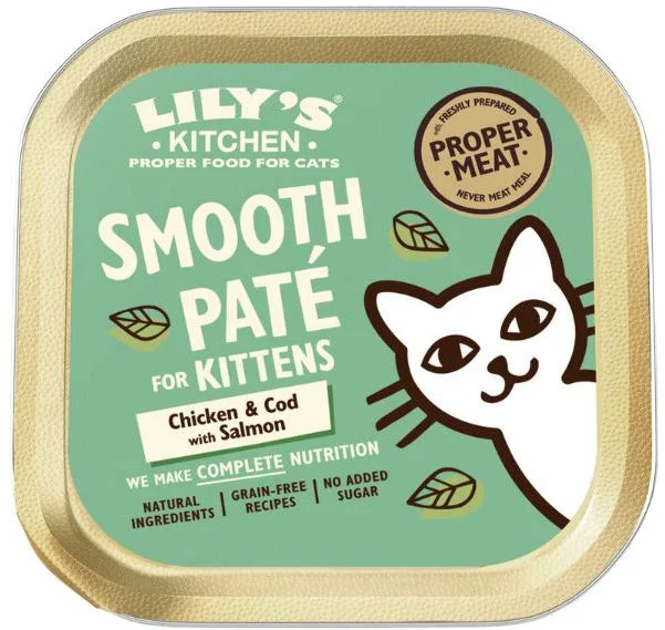 LILY'S KITCHEN Smooth Pat pentru pisici KITTEN, Cod şi Pui 85g