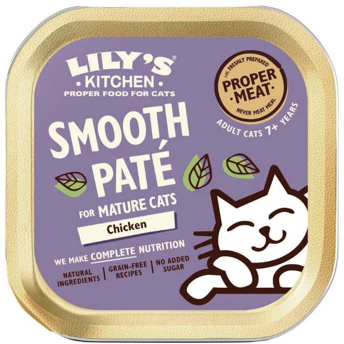 LILY'S KITCHEN Smooth Pat pentru pisici SENIOR, cu Pui 85g