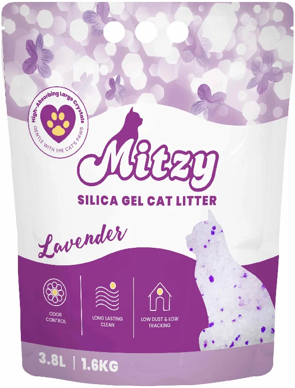 MITZY SILICA GEL Nisip silicat pentru pisici, cu lavandă 3,8L/1,6kg