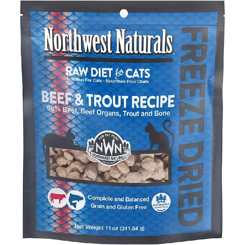 Northwest Naturals Freeze Dried Cat Nibbles Beef & Trout Cat Food 11 oz