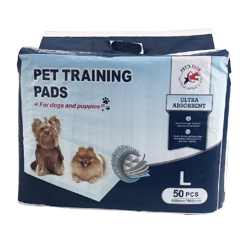 Pets Club Pet Training Pads Ultra Absorbent with  5-Layer Floor Sticker 60 x 90  cm/50 pcs