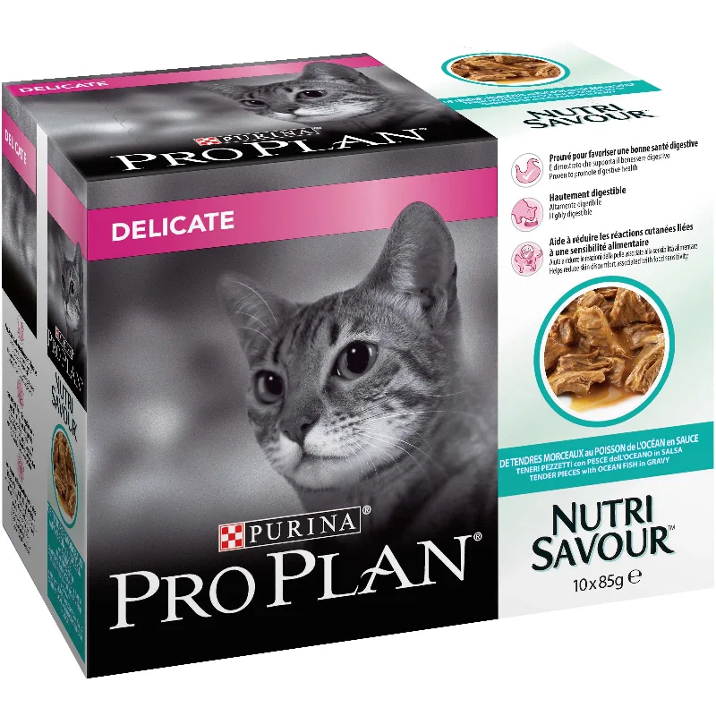 PRO PLAN Delicate Digestion, s oceanskom ribom u umaku, 10x85g