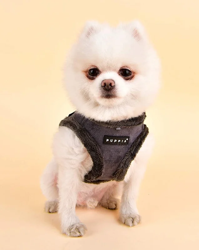 Suede + Shearling Step-In Dog Harness in Grey (FINAL SALE)