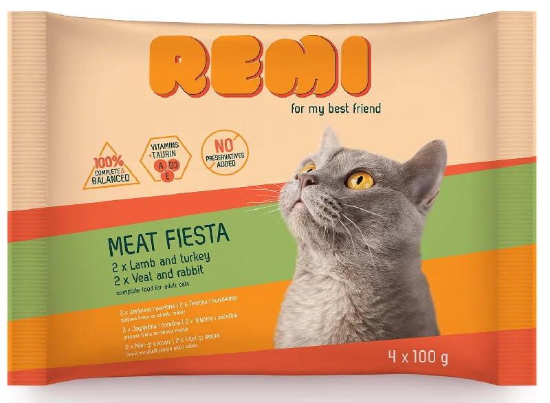 REMI Cat Multipak (2x s janjetinom i puretinom, 2x s teletinom i kunićevinom)