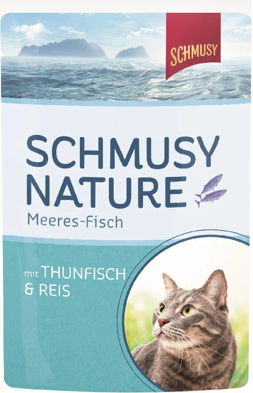 SCHMUSY Nature Plic pentru pisici, Ton şi Orez 100g