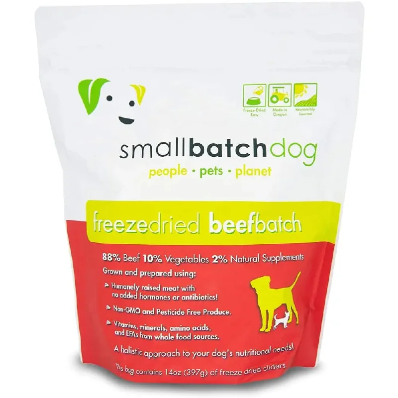 Smallbatch Pets Freeze-Dried Premium Raw Food Diet for Dogs, Beefbatch Sliders Dog Food