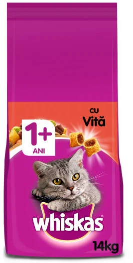 WHISKAS Hrană uscată pentru pisici Adulte, cu Vită