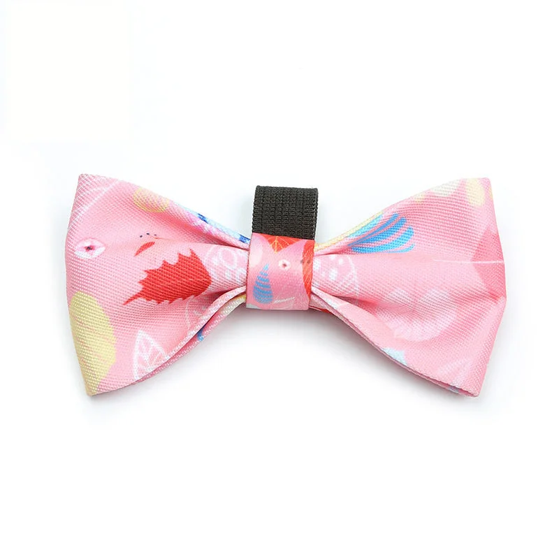 Alice & Co - Bow Tie - Pink Summer Leaf