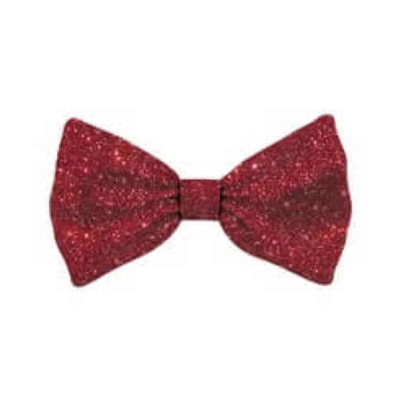 Christmas Cat Bow Tie - Red Glitter Small