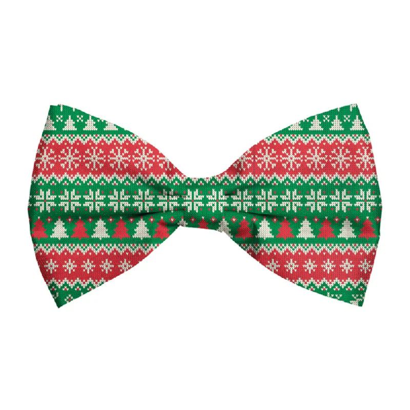 Christmas Dog Bow Tie - Fair Isle Medium